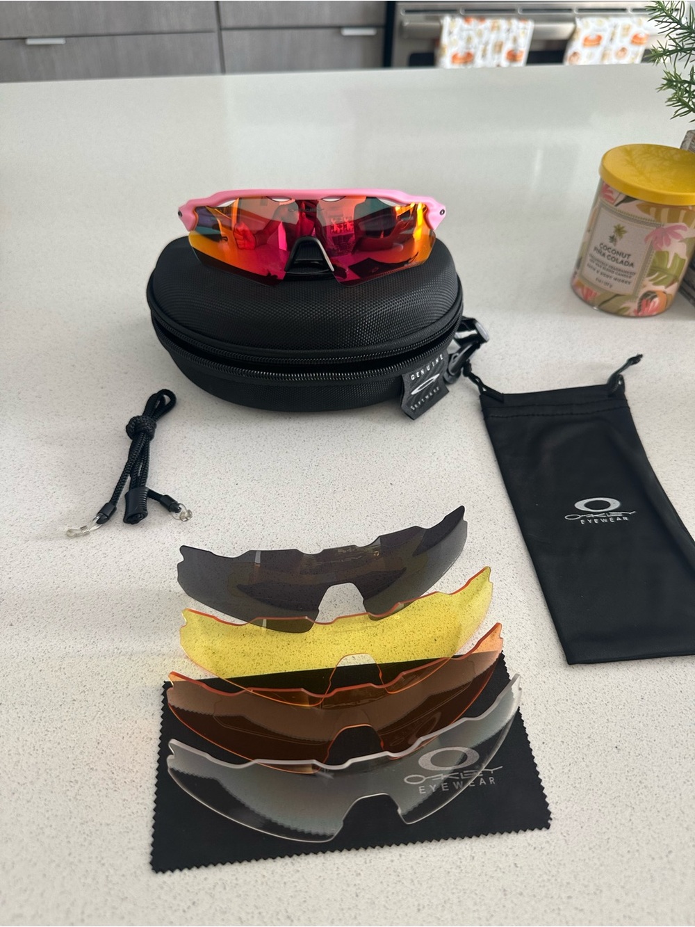 Oakley Pink Radar EV Path Sunglasses with extra changeable lenses